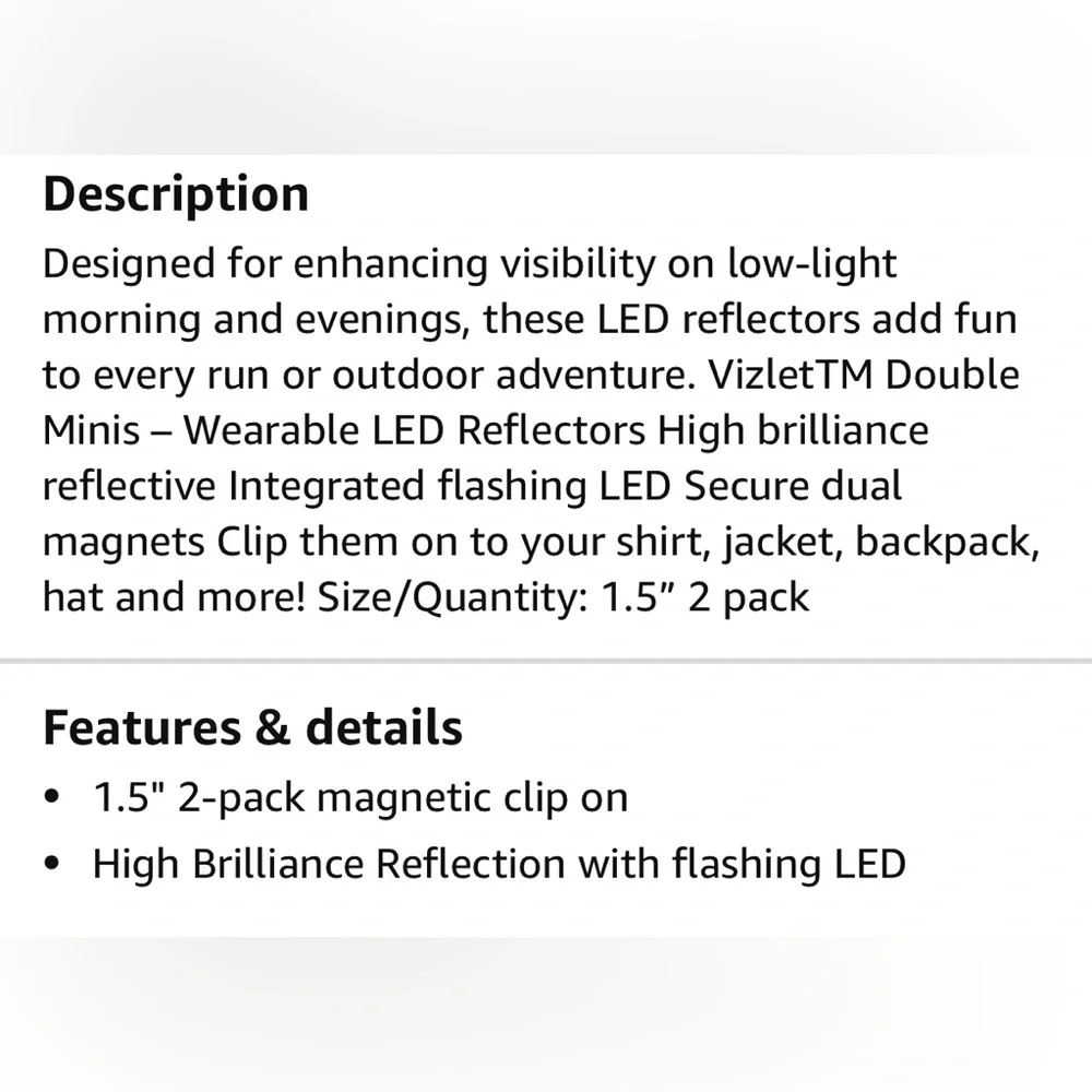 Amphipod Flashing LED Clip-on Magnetic Reflectors 2 Sets of 2 packs